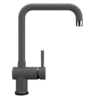 Смеситель для кухни Ulgran Classic U-023-309 с высоким поворотным изливом тёмно-серый